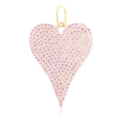 Shymi Women's Pink / Purple Pave Heart Charm - Pink