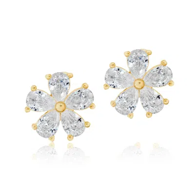Shymi Women's Prong-set Flower Studs - Gold