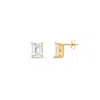 Shymi Emerald Cut Prong Set Stud Earrings In Gold