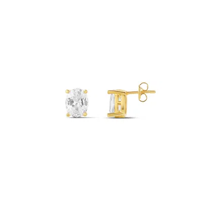 Shymi Women's Prong Set Studs - Gold Oval