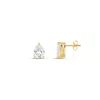 Shymi Pear Shape Prong Set Stud Earrings In Gold