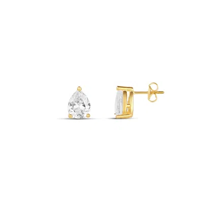 Shymi Women's Prong Set Studs - Gold Pear
