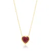 Shymi Women's Red / Gold Bezel-set Solitaire Necklace - Heart Gold & Red