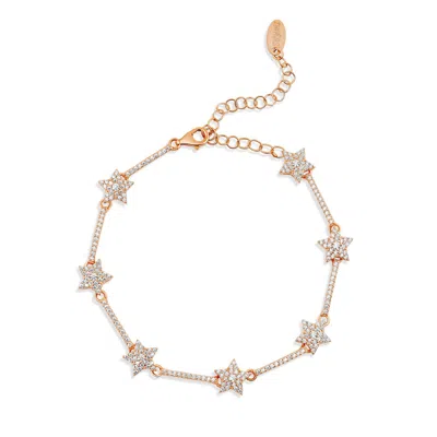 Shymi Women's Rose Gold Pave Star Tennis Bracelet - Rose