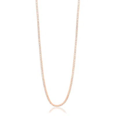 Shymi Women's Rose Gold Thin Tennis Necklace - Rose