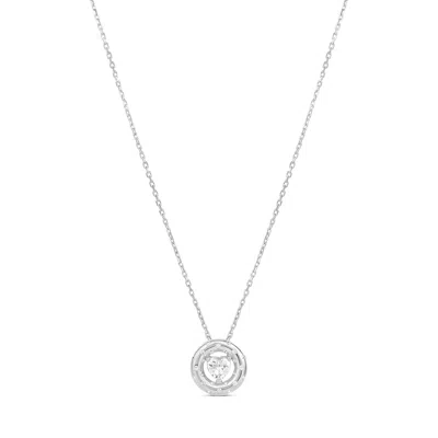 Shymi Women's Round Heart Pendant - Silver