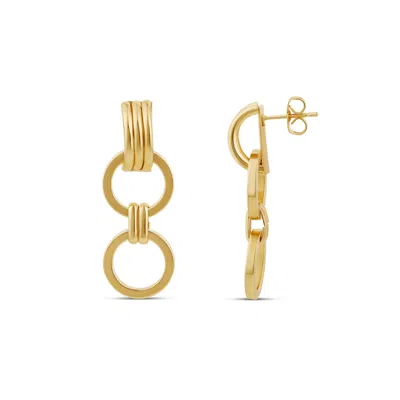 Shymi Women's Round Link Statement Earrings - Gold
