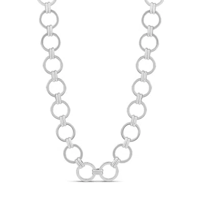 Shymi Women's Round Link Statement Necklace - Silver