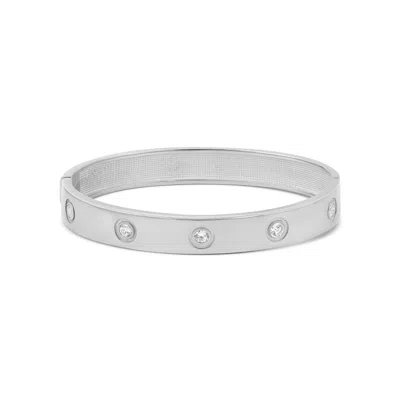 Shymi Women's Round Stone Bangle - Silver