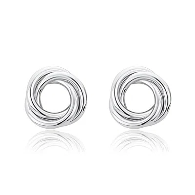 Shymi Women's Round Twist Hoop Earrings - Silver In Metallic