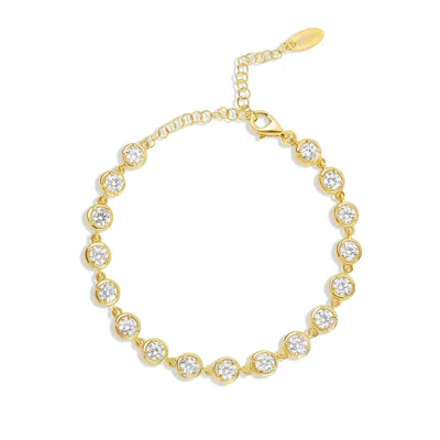 Shymi Women's Round Victorian Style Tennis Bracelet - Gold