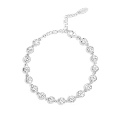 Shymi Women's Round Victorian Style Tennis Bracelet - Silver In Metallic