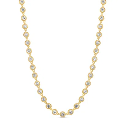 Shymi Women's Round Victorian Style Tennis Necklace - Gold
