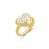 Shymi Women's Scattered Stone Puffy Heart Ring - Gold In Gold
