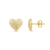 Shymi Women's Scattered Stones Puffy Heart Earrings - Gold In Gold
