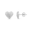 Shymi Women's Scattered Stones Puffy Heart Earrings - Silver In Silver