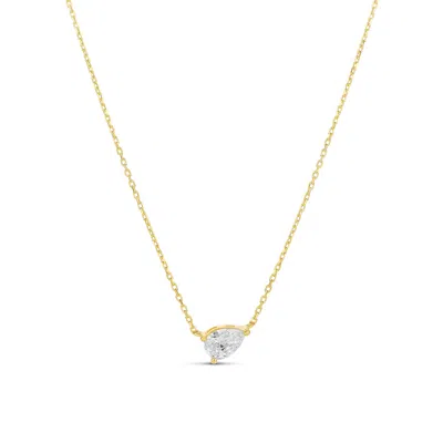 Shymi Women's Side Pear Pendant Necklace - Gold In Orange