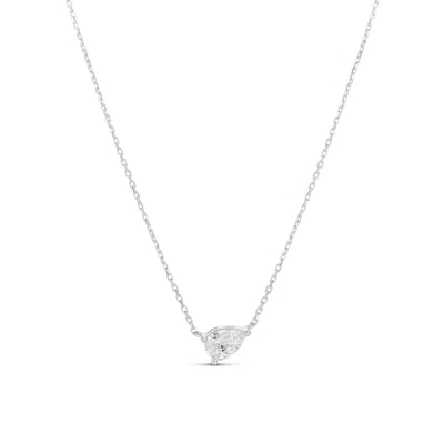 Shymi Women's Side Pear Pendant Necklace - Silver