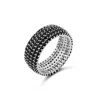 Shymi Pave Cigar Ring In Silver/black