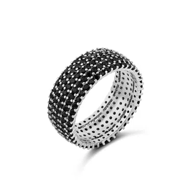 Shymi Pave Cigar Ring In Black