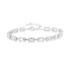 Shymi Women's Silver Emerald Shape Bar Tennis Bracelet