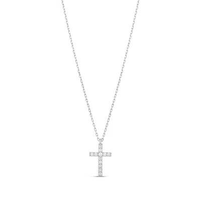Shymi Women's Small Pave Cross - Silver