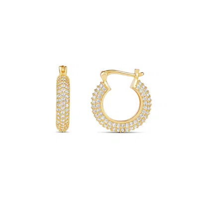 Shymi Women's Small Pave Hoops - Gold