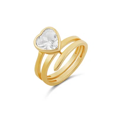 Shymi Women's Spiral Heart Ring - Gold