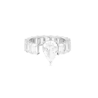 Shymi Women's Statement Pear & Emerald Shaped Band - Silver