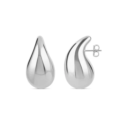 Shymi Women's Statement Tear Drop Earrings- Silver