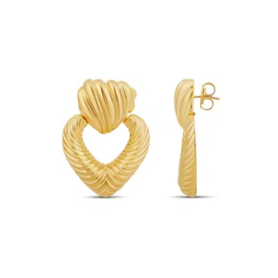 Shymi Women's Textured Heart Drop Earrings - Gold