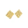 Shymi Women's Textured Square Statement Studs - Gold In Gold