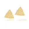 Shymi Women's Textured Triangle Statement Studs - Gold In Gold