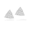 Shymi Women's Textured Triangle Statement Studs - Silver