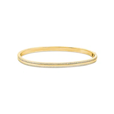 Shymi Women's Thin Pave Outline Bangle - Gold