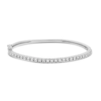 Shymi Women's Thin Stone Bangle - Silver