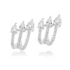 Shymi Women's Three Row Pave Wrap Earrings - Silver