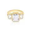 Shymi Women's Three Stone Bezel-set Statement Ring - Gold