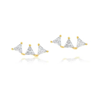 Shymi Women's Three Stone Triangle Crawler - Gold
