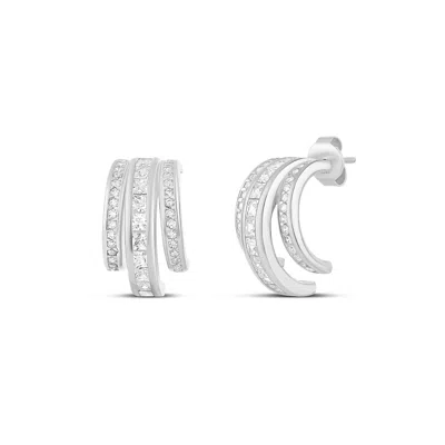 Shymi Triple Statement Huggie Hoop Earrings In Metallic