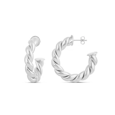 Shymi Women's Twist Hoop Earrings - Silver In Metallic