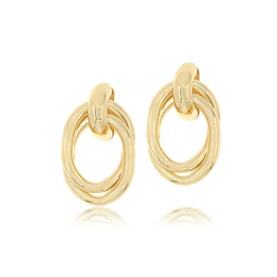 Shymi Women's Twisted Oval Drop Earrings - Gold