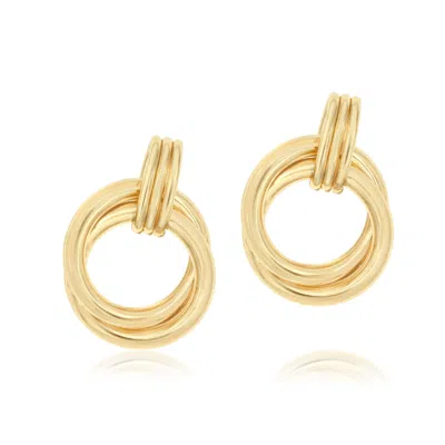 Shymi Women's Twisted Round Drop Earrings - Gold