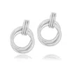 Shymi Women's Twisted Round Drop Earrings - Silver
