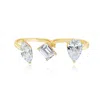 Shymi Women's Two Finger Fancy Shape Statement Ring - Gold