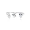 Shymi Women's Two Finger Fancy Shape Statement Ring - Silver