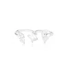 Shymi Women's Two Finger Fancy Shape Statement Ring - Silver