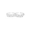 Shymi Pear Cubic Zirconia Two Finger Ring In Silver