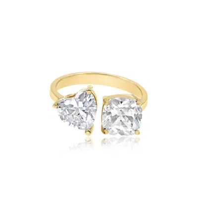 Shymi Women's Two Stone Cocktail Ring - Gold