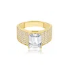 Shymi Women's Wide Pave Center Stone Band - Gold